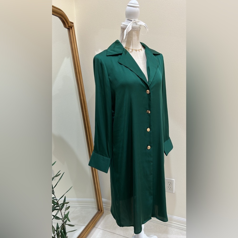 Zara Emerald Green Long Blouse